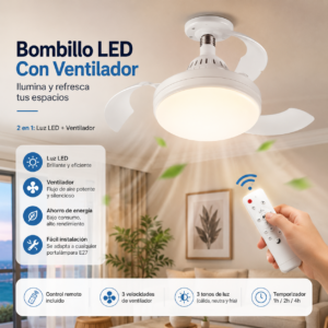 bombillo con ventilador para sala bombillo led para espacios bombillo led inteligente