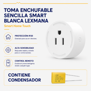 Toma enchufable sencilla Smart blanca Lexmana