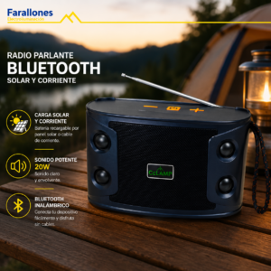 Radio con carga solar ideal para camping