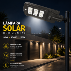 Lampara solar ideal para espacios abiertos, patios y zonas oscuras