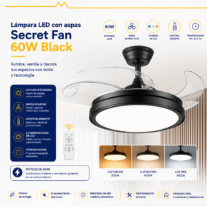 luz led con ventilador