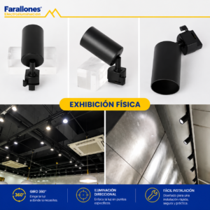 Spot riel blanco y negro imagen 03 con luz calida neutra y fria