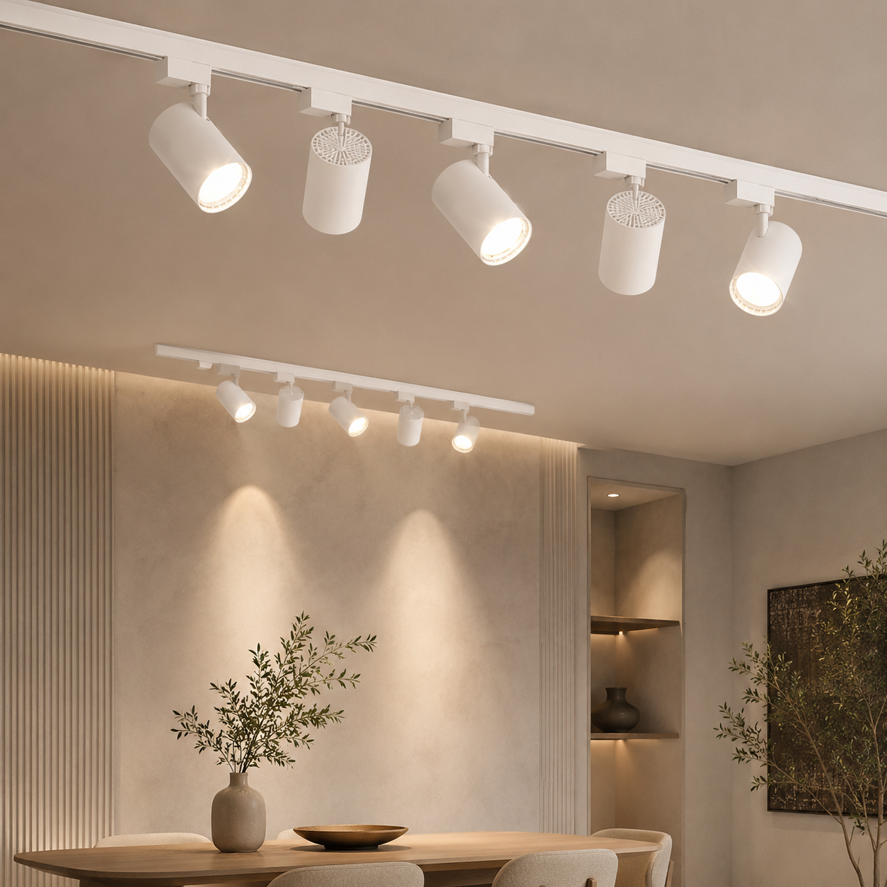 Spot riel blanco y negro imagen 11 con luz calida neutra y fria