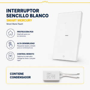 Interruptor sencillo blanco Smart Mercury