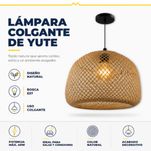Lámpara decorativa tipo canasta