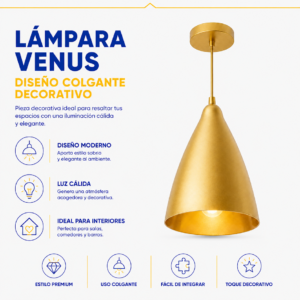 Lámpara Venus dorada y negra