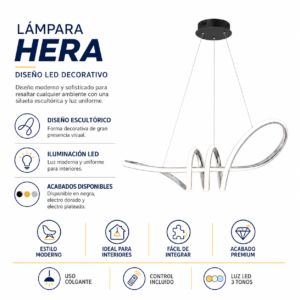 Lámpara LED 3 tonos Hera