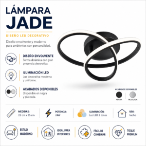 Lámpara Jade 3 tonos