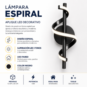 Lámpara Espiral 3 tonos