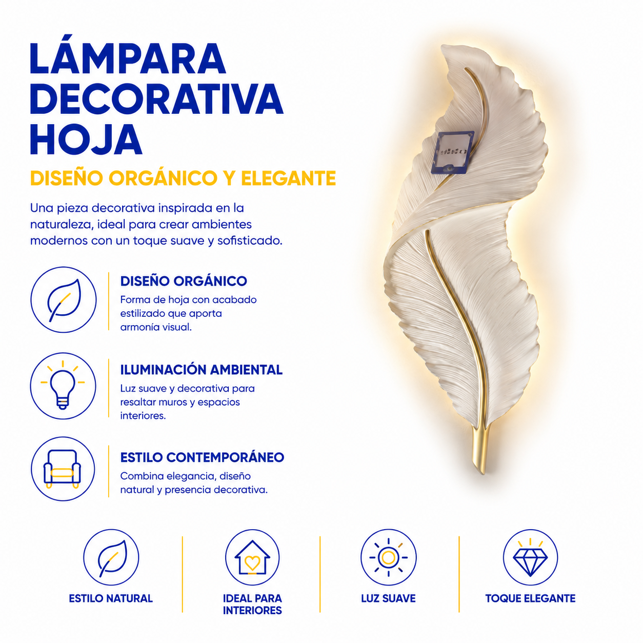 Lámpara pluma blanca