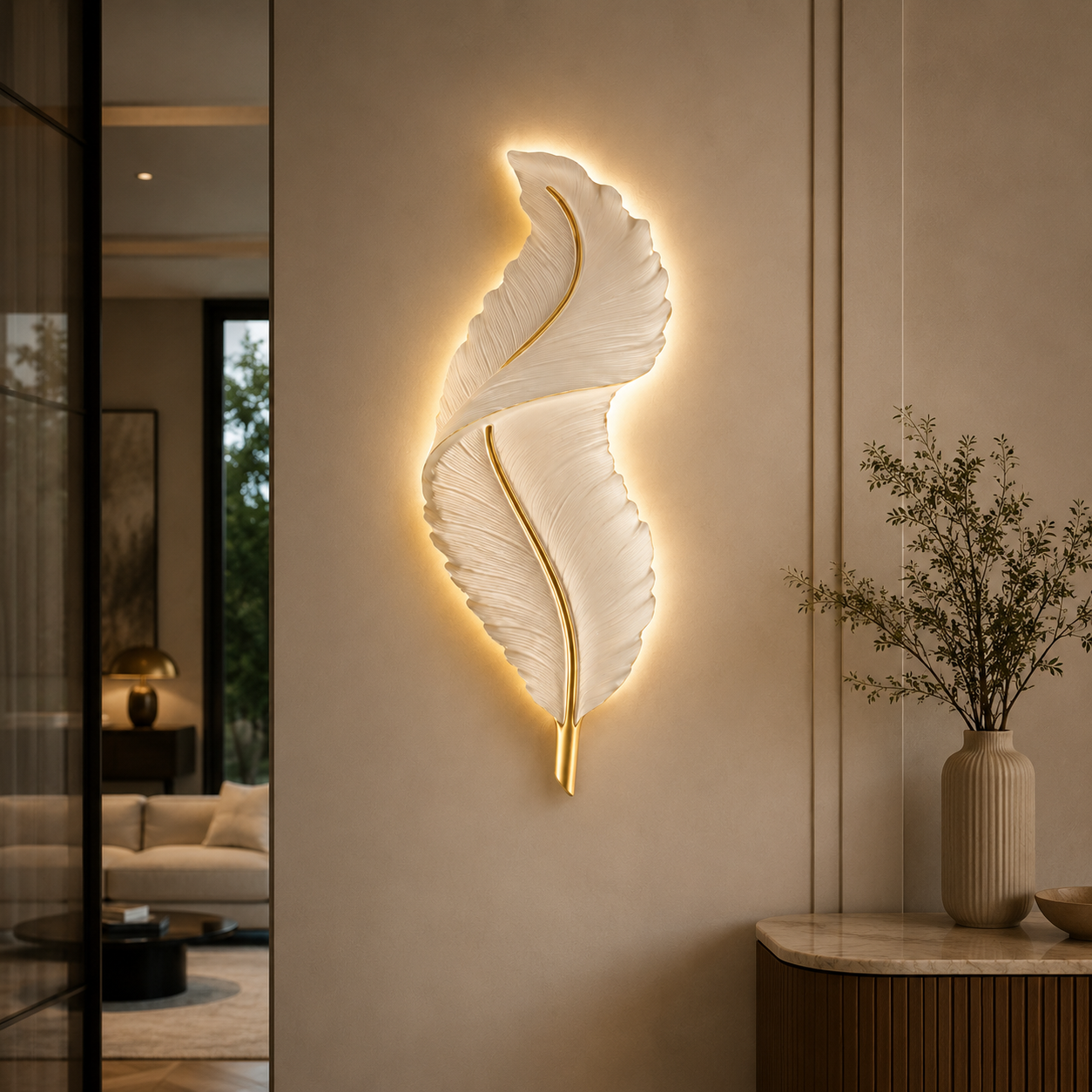 Lámpara pluma blanca - Image 2