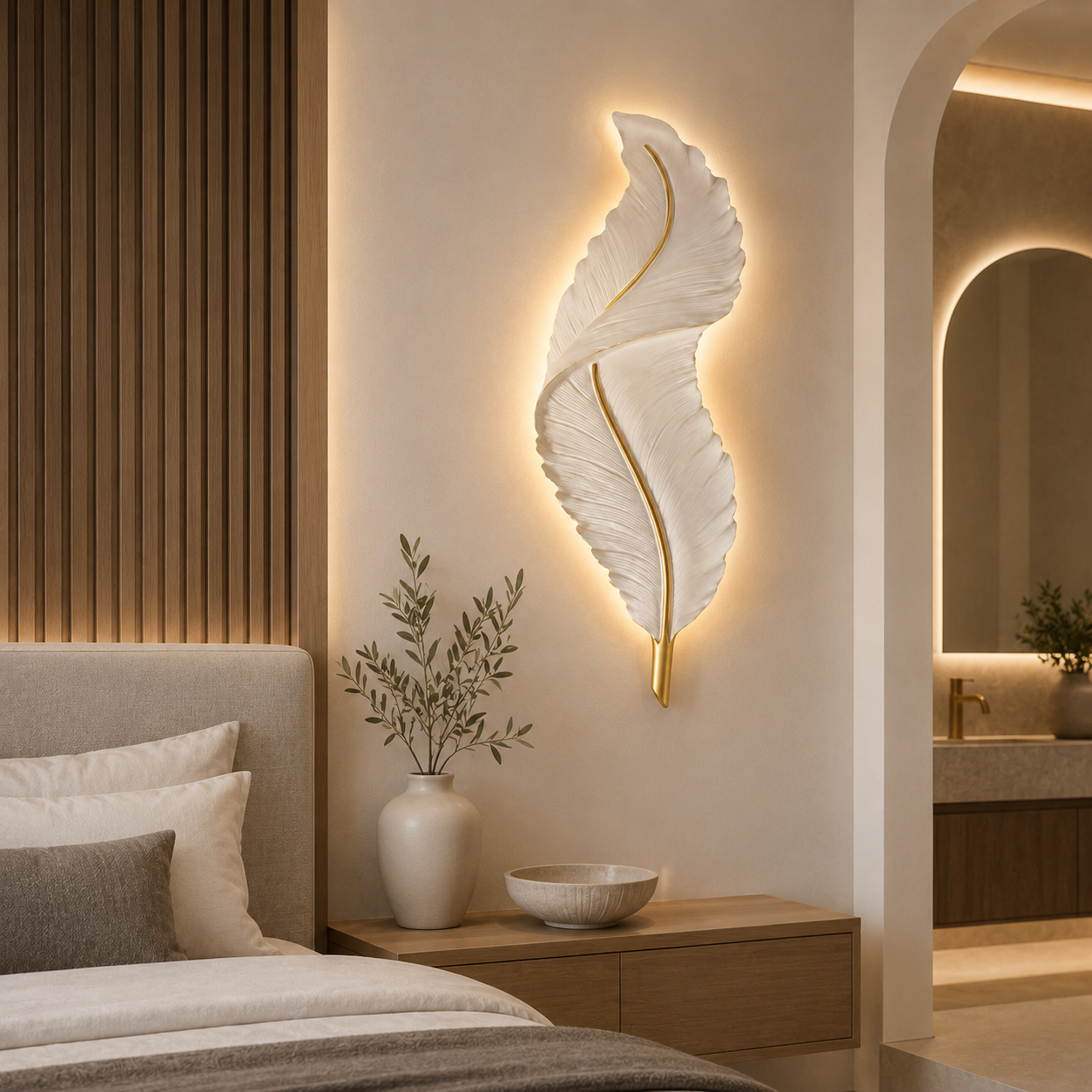 Lámpara pluma blanca - Image 3
