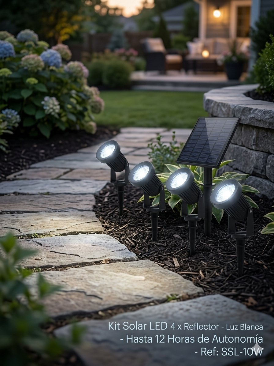 Kit de 4 estacas solares para jardines